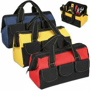 3 Pack Tool Bag for Men with Waterproof Hard Bottom, Heavy Duty Tool Bag Wide Mouth Tote for Various Instrument, Electrician Carpenter Mechanic(Blue, Red, Yellow,18 Inch,Classic) 3 Pack Tool Bag for Men with Waterproof Hard Bottom, Heavy Duty Tool Bag Wide Mouth Tote for Various Instrument, Electrician Carpenter Mechanic(Blue, Red, Yellow,18 Inch,Classic)