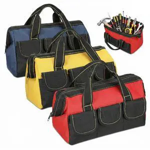 3 Pack Tool Bag for Men with Waterproof Hard Bottom, Heavy Duty Tool Bag Wide Mouth Tote for Various Instrument, Electrician Carpenter Mechanic(Blue, Red, Yellow,16 Inch,Classic) 3 Pack Tool Bag for Men with Waterproof Hard Bottom, Heavy Duty Tool Bag Wide Mouth Tote for Various Instrument, Electrician Carpenter Mechanic(Blue, Red, Yellow,16 Inch,Classic)