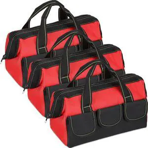 3 Pack 13 Inch Tool Bags, Classic, Red 3 Pack 13 Inch Tool Bags, Classic, Red