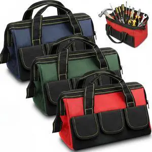 3 Pack Tool Bag for Men with Waterproof Hard Bottom, Heavy Duty Tool Bag Wide Mouth Tote for Various Instrument, Electrician Carpenter Mechanic(Red, Army Green, Blue,16 Inch,Classic) 3 Pack Tool Bag for Men with Waterproof Hard Bottom, Heavy Duty Tool Bag Wide Mouth Tote for Various Instrument, Electrician Carpenter Mechanic(Red, Army Green, Blue,16 Inch,Classic)