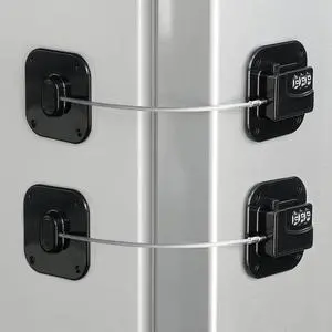 Refrigerator Lock, Heavy Duty Fridge Lock, Combination Lock for Refrigerator Cabinets, Drawers, Safety, Easy Install No Keys Needed (Black-2Pack) Refrigerator Lock, Heavy Duty Fridge Lock, Combination Lock for Refrigerator Cabinets, Drawers, Safety, Easy Install No Keys Needed (Black-2Pack)