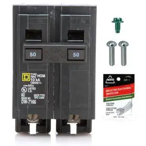 Genuine Square D HOM250 50 Amp Double Pole Circuit Breaker Kit | UL Listed, Plug-On Replacement for Homeline Load Center Panel Box, 50A, 120/240V, 10kAIC, 50Amp, 2 Pole HOM Series, 1 Pack Genuine Square D HOM250 50 Amp Double Pole Circuit Breaker Kit | UL Listed, Plug-On Replacement for Homeline Load Center Panel Box, 50A, 120/240V, 10kAIC, 50Amp, 2 Pole HOM Series, 1 Pack