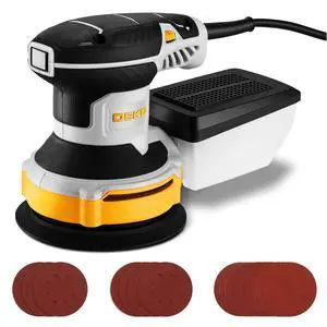 Orbital Sander Corded Hand Sander: 5" Random Orbital Sander with Dust Box, 6 Various Speeds Electric Palm Sander with Dust Box, 16Pcs Sandpapers for Woodworking & Sanding-Yellow Orbital Sander Corded Hand Sander: 5" Random Orbital Sander with Dust Box, 6 Various Speeds Electric Palm Sander with Dust Box, 16Pcs Sandpapers for Woodworking & Sanding-Yellow