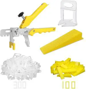Tile Leveling System with Plier, 300 Tile Spacers 1/8" and 100 Wedges | Tile Leveling Clips with Tile Plier, Anti Lippage Tile Leveler Spacers for Professional Ceramic Tile and Stone Installation Tile Leveling System with Plier, 300 Tile Spacers 1/8" and 100 Wedges | Tile Leveling Clips with Tile Plier, Anti Lippage Tile Leveler Spacers for Professional Ceramic Tile and Stone Installation