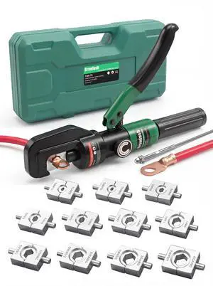 Hydraulic Cable Crimping Tool, Battery Cable Terminal Crimper 12 AWG4/0 AWG, US Standard AWG Dies, 10-Ton Hydraulic Copper Cable Lugs Crimper for US Standard Cable 12 ga-4/0 ga Hydraulic Cable Crimping Tool, Battery Cable Terminal Crimper 12 AWG4/0 AWG, US Standard AWG Dies, 10-Ton Hydraulic Copper Cable Lugs Crimper for US Standard Cable 12 ga-4/0 ga