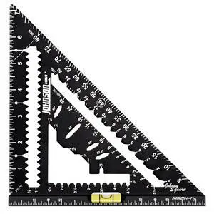 Level & Tool 1904-0700V 7-1/4" Johnny Square® MACH-1 Smart Mark Rafter Square with Level Vial, Black Level & Tool 1904-0700V 7-1/4" Johnny Square® MACH-1 Smart Mark Rafter Square with Level Vial, Black