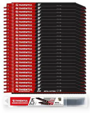 25 Pack,9 inch,14/18 TPI,Reciprocating Saw Blade Set,M42 Teeth with Cobalt Bi-Metal Blades, for Automatic Dismantling Sawzall Blades for 1/16-5/16 Medium Metals 25 Pack,9 inch,14/18 TPI,Reciprocating Saw Blade Set,M42 Teeth with Cobalt Bi-Metal Blades, for Automatic Dismantling Sawzall Blades for 1/16-5/16 Medium Metals