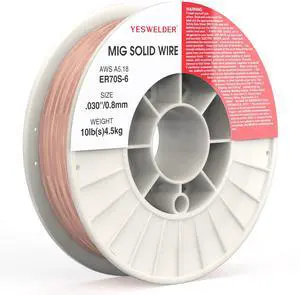 MIG Welding Wire, ER70S-6 Solid Carbon Steel | 0.030 in, 10 lb spool with high feedability, smooth, consistent wire handling MIG Welding Wire, ER70S-6 Solid Carbon Steel | 0.030 in, 10 lb spool with high feedability, smooth, consistent wire handling