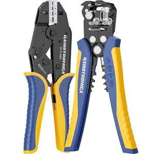 Wire Stripper and Crimper Set, AWG 26-10 for Heat Shrink | 3 in 1 Wire Stripper for AWG 24-10, Ratchet, Separate Gauge Controls, Adjustable Pressure, Quick Release, Automotive Work Wire Stripper and Crimper Set, AWG 26-10 for Heat Shrink | 3 in 1 Wire Stripper for AWG 24-10, Ratchet, Separate Gauge Controls, Adjustable Pressure, Quick Release, Automotive Work