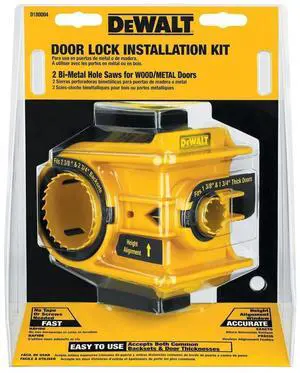 Door Lock Installation Kit, C Clamp Design Hole Saw Kit For Metal or Wood Doors, 2 Adjustable Bushings, Easy Installation, Height Alignment (D180004) Door Lock Installation Kit, C Clamp Design Hole Saw Kit For Metal or Wood Doors, 2 Adjustable Bushings, Easy Installation, Height Alignment (D180004)