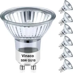 Halogen GU10 Bulb Dimmable 50W 2800K Warm White for Candle Warmer | GU10+C 6PCS, High Output 500LM, Glass Cover, NO Flicker, Long Lasting, MR16 for Track Lighting,Range Hood,Recessed Lighting Halogen GU10 Bulb Dimmable 50W 2800K Warm White for Candle Warmer | GU10+C 6PCS, High Output 500LM, Glass Cover, NO Flicker, Long Lasting, MR16 for Track Lighting,Range Hood,Recessed Lighting