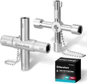 4 Way Sillcock Key Set, 2-Pack, for Valve, Faucet, and Spigots | Utility Key, Water Key, Chrome Finish, Corrosion Resistance, 4-in-1 Design, Square, Triangle, and Round Shape, Easy to Carry 4 Way Sillcock Key Set, 2-Pack, for Valve, Faucet, and Spigots | Utility Key, Water Key, Chrome Finish, Corrosion Resistance, 4-in-1 Design, Square, Triangle, and Round Shape, Easy to Carry