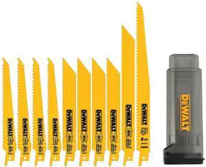 Reciprocating Saw Blades, 10 Piece Bi-Metal Combination Set with Case, Various Sizes 6 In to 9 In, Longer Life (DW4898) Reciprocating Saw Blades, 10 Piece Bi-Metal Combination Set with Case, Various Sizes 6 In to 9 In, Longer Life (DW4898)