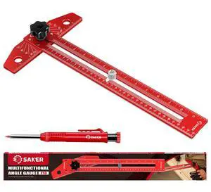Woodworking Scriber Marking Line Ruler,Aluminum Alloy T-Square | Adjustable Multi-Angle Scale, Precision Layout Tool for Woodworking, Carpentry & DIY Design Woodworking Scriber Marking Line Ruler,Aluminum Alloy T-Square | Adjustable Multi-Angle Scale, Precision Layout Tool for Woodworking, Carpentry & DIY Design