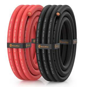 4 Gauge Wire Heavy Duty Battery Cable, 10FT Red + 10FT Black | Oxygen-Free Copper, EPDM Insulated, High Conductivity, Flexible Welding Cable for Solar/Battery/Automotive/Inverter/RV/Marine 4 Gauge Wire Heavy Duty Battery Cable, 10FT Red + 10FT Black | Oxygen-Free Copper, EPDM Insulated, High Conductivity, Flexible Welding Cable for Solar/Battery/Automotive/Inverter/RV/Marine