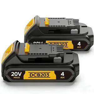 4Ah Replacement Compatible for Dewalt 20V MAX Battery with High Capacity | for 20 Volt Cordless Power Tools DCB201 DCB203 DCB204 DCB205 DCB206 DCD DCF DCG 4Ah Replacement Compatible for Dewalt 20V MAX Battery with High Capacity | for 20 Volt Cordless Power Tools DCB201 DCB203 DCB204 DCB205 DCB206 DCD DCF DCG