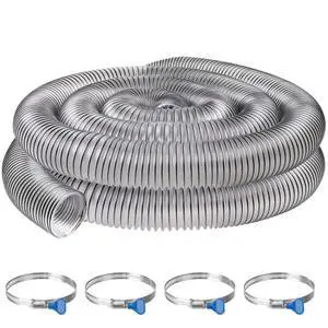 Dust Collection Hose 2 1/2" x 20',Heavy PVC 2.5 Inch Dust Collector Hose | Puncture-Resistant,Flexible PVC Fume Hose for 2.5 inch Woodworking, Workshops, Dust Collectors, w/Carbon Steel Wire Coil Dust Collection Hose 2 1/2" x 20',Heavy PVC 2.5 Inch Dust Collector Hose | Puncture-Resistant,Flexible PVC Fume Hose for 2.5 inch Woodworking, Workshops, Dust Collectors, w/Carbon Steel Wire Coil
