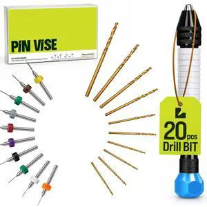 Micro Drill Bits Set with Pin Vise Hand Drill Manual, Jewelry Drill Kit Micro Drill Bits Set with Pin Vise Hand Drill Manual, Jewelry Drill Kit