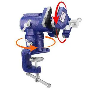 Dual Jaws Table Vise 2.5" & 1.5", 360° Swivel Clamp-On Bench Vise | Multi-Purpose Vice for Workbench, Portable Small Vise, Table Clamp Bench Vise with Anvil for Woodworking, Metalworking, DIY Dual Jaws Table Vise 2.5" & 1.5", 360° Swivel Clamp-On Bench Vise | Multi-Purpose Vice for Workbench, Portable Small Vise, Table Clamp Bench Vise with Anvil for Woodworking, Metalworking, DIY