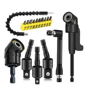 17Pcs Flexible Drill Bit Extension, Include 3Pcs Rotatable Socket Adapter 2Pcs Hex Shank 105° Right Angle Drill Attachment 10 Short Screwdriver Bits 90° Angled Bits and Bendable Extension 17Pcs Flexible Drill Bit Extension, Include 3Pcs Rotatable Socket Adapter 2Pcs Hex Shank 105° Right Angle Drill Attachment 10 Short Screwdriver Bits 90° Angled Bits and Bendable Extension