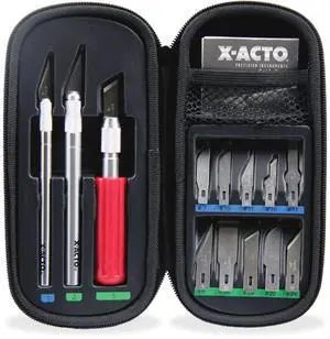 Compression Basic Knife Set, Includes 3 Knives, 13 Blades, Soft Carry Case, 17 Count - Crafting, Art Projects, Cutting Tools Compression Basic Knife Set, Includes 3 Knives, 13 Blades, Soft Carry Case, 17 Count - Crafting, Art Projects, Cutting Tools