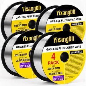 4 Pack 035 Flux Core Welding Wire, E71T-GS Mig Welding Wire | Gasless Mild Carbon Steel Mig Welding Wire, 2 Lb Flux Core Wire Compatible with Most Welder 4 Pack 035 Flux Core Welding Wire, E71T-GS Mig Welding Wire | Gasless Mild Carbon Steel Mig Welding Wire, 2 Lb Flux Core Wire Compatible with Most Welder