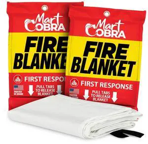 Emergency Fire Blanket for Home & Kitchen 2-Pack Safety | Fiberglass Extinguisher Grease Stove Reusable Protection Preparedness RV Car Fireproof Retardant Resistant Suppression Emergency Fire Blanket for Home & Kitchen 2-Pack Safety | Fiberglass Extinguisher Grease Stove Reusable Protection Preparedness RV Car Fireproof Retardant Resistant Suppression