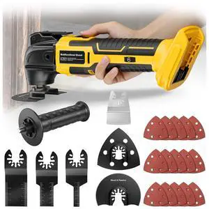 Cordless Oscillating Tool for Dewalt 20V Battery,6 Variable Speed Brushless-Motor Tool,22Pcs Oscillating Multi Tool Kit for Cutting Wood Drywall Nails Remove Grout & Sanding(Tools Only) Cordless Oscillating Tool for Dewalt 20V Battery,6 Variable Speed Brushless-Motor Tool,22Pcs Oscillating Multi Tool Kit for Cutting Wood Drywall Nails Remove Grout & Sanding(Tools Only)