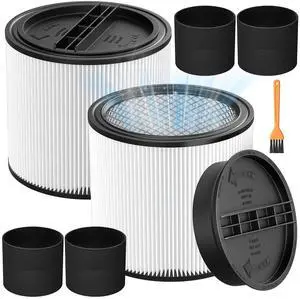90304 Replacement Filter Kit for Shop Vac Cartridge Filter 90350 90304 | 90333 90585, Fits Most 5 Gallon and above Wet Dry Vacuum Cleaner (2+2+4+1) 90304 Replacement Filter Kit for Shop Vac Cartridge Filter 90350 90304 | 90333 90585, Fits Most 5 Gallon and above Wet Dry Vacuum Cleaner (2+2+4+1)