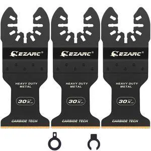 Carbide Oscillating Saw Blades, Multitool Blades Quick Release for Hard Material, Hardened Metal, Nails, Bolts and Screws, 3-Pack Carbide Oscillating Saw Blades, Multitool Blades Quick Release for Hard Material, Hardened Metal, Nails, Bolts and Screws, 3-Pack