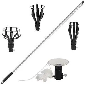 12FT Light Bulb Changer for High Ceilings with Suction Cup & 3 Baskets Cage | High Reach Light Bulb Removal Tools for Recessed Lights and Standard Bulbs, Aluminum Extension Pole 12FT Light Bulb Changer for High Ceilings with Suction Cup & 3 Baskets Cage | High Reach Light Bulb Removal Tools for Recessed Lights and Standard Bulbs, Aluminum Extension Pole