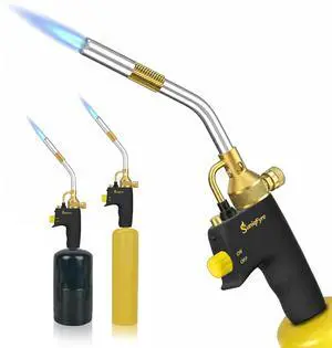 High-Intensity Propane Torch Head, Upgraded 10,000 BTU Trigger Start Gas Torch with Flame Lock&Built-in Pressure Valve, 360° All-Angle Burn CGA600 Plumbing Torch for Soldering, CSA Certified High-Intensity Propane Torch Head, Upgraded 10,000 BTU Trigger Start Gas Torch with Flame Lock&Built-in Pressure Valve, 360° All-Angle Burn CGA600 Plumbing Torch for Soldering, CSA Certified