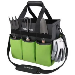Garden Tool Bag, 10 Pockets and Shoulder Strap, Green | Heavy Duty Gardening Organizer Tote Bag, Standable Garden Tool Organizer (Tools not Included) Garden Tool Bag, 10 Pockets and Shoulder Strap, Green | Heavy Duty Gardening Organizer Tote Bag, Standable Garden Tool Organizer (Tools not Included)