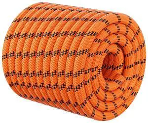 Double Braided Arborist Rigging Rope - 3/8 in X 100 ft 48 Strands Rappelling Outdoor Pulling Heavy Duty Polyester Bull Rope for Swing Tree Work Camping Rescue Hiking - Orange Double Braided Arborist Rigging Rope - 3/8 in X 100 ft 48 Strands Rappelling Outdoor Pulling Heavy Duty Polyester Bull Rope for Swing Tree Work Camping Rescue Hiking - Orange