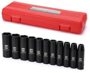 11-Piece 1/2-Inch Drive Deep Impact Socket Set, CR-V, Metric, 6 Point, Deep, 10-24mm 11-Piece 1/2-Inch Drive Deep Impact Socket Set, CR-V, Metric, 6 Point, Deep, 10-24mm