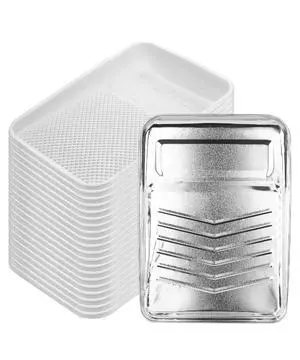 Bates 9 Inch Paint Tray Liners - 21 pcs, One Metal Tray with 20 Plastic Liners Bates 9 Inch Paint Tray Liners - 21 pcs, One Metal Tray with 20 Plastic Liners