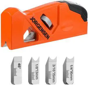 Chamfer Plane, Edge Corner Plane, 4 Cutter Heads Built-In Storage | Hand Planer for Woodworking, Carpenter Woodworking Tools for Edge Trimming of Wood, Edge Corner Flattening Chamfer Plane, Edge Corner Plane, 4 Cutter Heads Built-In Storage | Hand Planer for Woodworking, Carpenter Woodworking Tools for Edge Trimming of Wood, Edge Corner Flattening
