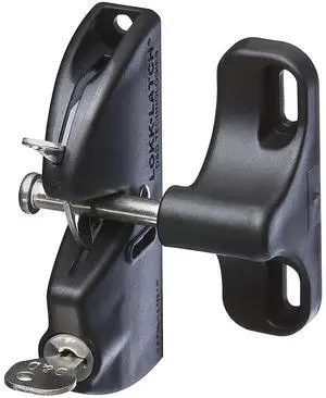 LokkLatch Keyed Gate Latch, Polymer, Adjustable, Black | Key-Lockable Latch with Stainless Steel Components, 4-9/16 in Gap Range, Fits Wood, Metal and Vinyl Gates LokkLatch Keyed Gate Latch, Polymer, Adjustable, Black | Key-Lockable Latch with Stainless Steel Components, 4-9/16 in Gap Range, Fits Wood, Metal and Vinyl Gates