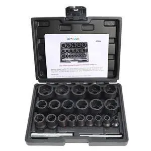 22 Piece Bolt Nut Extractor Set 1/2" 3/8" Dr Lug Nut Extractor Set | Impact Lug Nut Remover Socket Tool, Wheel Lock Removal Kit for Extracting Damaged, Stripped Frozen Nut Screw Twist Socket Set 22 Piece Bolt Nut Extractor Set 1/2" 3/8" Dr Lug Nut Extractor Set | Impact Lug Nut Remover Socket Tool, Wheel Lock Removal Kit for Extracting Damaged, Stripped Frozen Nut Screw Twist Socket Set