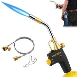 High Intensity Propane Torch Head with Hose & Cylinder Clip, Gas Torch Head Fuel by Propane,MAPP, Blow Torch Welding Torch, Trigger Start torch lighter(Fuel Not Included) High Intensity Propane Torch Head with Hose & Cylinder Clip, Gas Torch Head Fuel by Propane,MAPP, Blow Torch Welding Torch, Trigger Start torch lighter(Fuel Not Included)