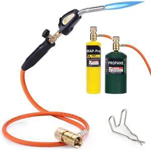 Propane Torch Hose Kit, Mapp Gas Torch 3600 Soldering Welding Torch | 3.6ft Hose, Push-Button Ignition, Dual Valve Control, Ergonomic Grip, Complete Kit, Professional Grade Propane Torch Hose Kit, Mapp Gas Torch 3600 Soldering Welding Torch | 3.6ft Hose, Push-Button Ignition, Dual Valve Control, Ergonomic Grip, Complete Kit, Professional Grade