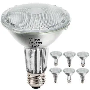 Halogen PAR30 Long Neck Flood Bulb Dimmable 75W 750LM 120V E26 6pcs | 2800K Warm White Flicker-free 3000 Hours lifespan, No UV & IR fits track lights, Recessed Cans,Indoor Outdoor Accent Lighting Halogen PAR30 Long Neck Flood Bulb Dimmable 75W 750LM 120V E26 6pcs | 2800K Warm White Flicker-free 3000 Hours lifespan, No UV & IR fits track lights, Recessed Cans,Indoor Outdoor Accent Lighting