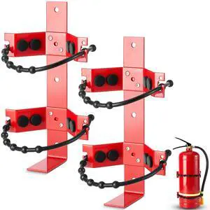 2 Pcs Fire Extinguisher Bracket, 2.5 Lb and 5 Lb, Red | Adjustable Wall Mount for Home Garage Truck Rv Boat, Heavy-duty Metal with Chain Strap, Rubber Cushions for Secure Storage 2 Pcs Fire Extinguisher Bracket, 2.5 Lb and 5 Lb, Red | Adjustable Wall Mount for Home Garage Truck Rv Boat, Heavy-duty Metal with Chain Strap, Rubber Cushions for Secure Storage