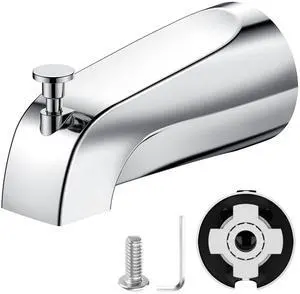 Tub Spout with Pull-Down Diverter, Leak Proof Slip Fit for 1/2" Copper Pipe | Smooth Diverter Switches Tub To Shower, Durable Metal, Repairs Leaks, Quick Filling, Easy DIY Bathroom Upgrade, Chrome Tub Spout with Pull-Down Diverter, Leak Proof Slip Fit for 1/2" Copper Pipe | Smooth Diverter Switches Tub To Shower, Durable Metal, Repairs Leaks, Quick Filling, Easy DIY Bathroom Upgrade, Chrome