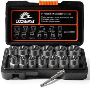 Bolt Extractor Kit,13Pcs Stripped Bolt Extractor Set for Impact Bolt&Nut | Heavy Duty,Durable&Resistant Damage,Multiple Size Options,Organized Box,Easy Out Bolts Nuts,Gifts for Men,Home DIY Bolt Extractor Kit,13Pcs Stripped Bolt Extractor Set for Impact Bolt&Nut | Heavy Duty,Durable&Resistant Damage,Multiple Size Options,Organized Box,Easy Out Bolts Nuts,Gifts for Men,Home DIY