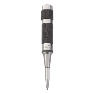 Steel Automatic Center Punch, 5-1/4" Length, 11/16" Punch Diameter | With Adjustable Stroke, Lightweight, Knurled Steel Handle, 18C Steel Automatic Center Punch, 5-1/4" Length, 11/16" Punch Diameter | With Adjustable Stroke, Lightweight, Knurled Steel Handle, 18C