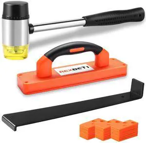 Laminate Wood Flooring Installation Kit, LVP/Vinyl Flooring Tools | Double-faced Mallet/Steel Pull Bar/Tapping Block with Handle/40 Spacers, Laminate Flooring/Vinyl Plank Flooring Installation Laminate Wood Flooring Installation Kit, LVP/Vinyl Flooring Tools | Double-faced Mallet/Steel Pull Bar/Tapping Block with Handle/40 Spacers, Laminate Flooring/Vinyl Plank Flooring Installation