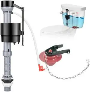 Universal Toilet Flusher Replacement Kit, Toilet Fill Valve and 2-Inch Flapper Replacement Kit, Toilet Repair Kit Inside Tank, Adjustable, Quiet and Easy to Install (1-Pack) Universal Toilet Flusher Replacement Kit, Toilet Fill Valve and 2-Inch Flapper Replacement Kit, Toilet Repair Kit Inside Tank, Adjustable, Quiet and Easy to Install (1-Pack)