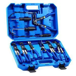 OMT 9pcs Hose Clamp Pliers for Fuel Oil & Water Hoses | Automotive Long Reach Hose Clamp Remover Kit with Flexible Wire Clic R Type Swivel Jaw Flat Band Pliers Case, Blue OMT 9pcs Hose Clamp Pliers for Fuel Oil & Water Hoses | Automotive Long Reach Hose Clamp Remover Kit with Flexible Wire Clic R Type Swivel Jaw Flat Band Pliers Case, Blue