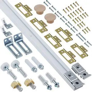Bifold Door Hardware Kit, 48-Inch Bi-fold Closet Door Track Kit Bifold Closet Door Hardware Kit Folding Door Hardware Repair Replacement Tool Kit Bifold Door Hardware Kit, 48-Inch Bi-fold Closet Door Track Kit Bifold Closet Door Hardware Kit Folding Door Hardware Repair Replacement Tool Kit